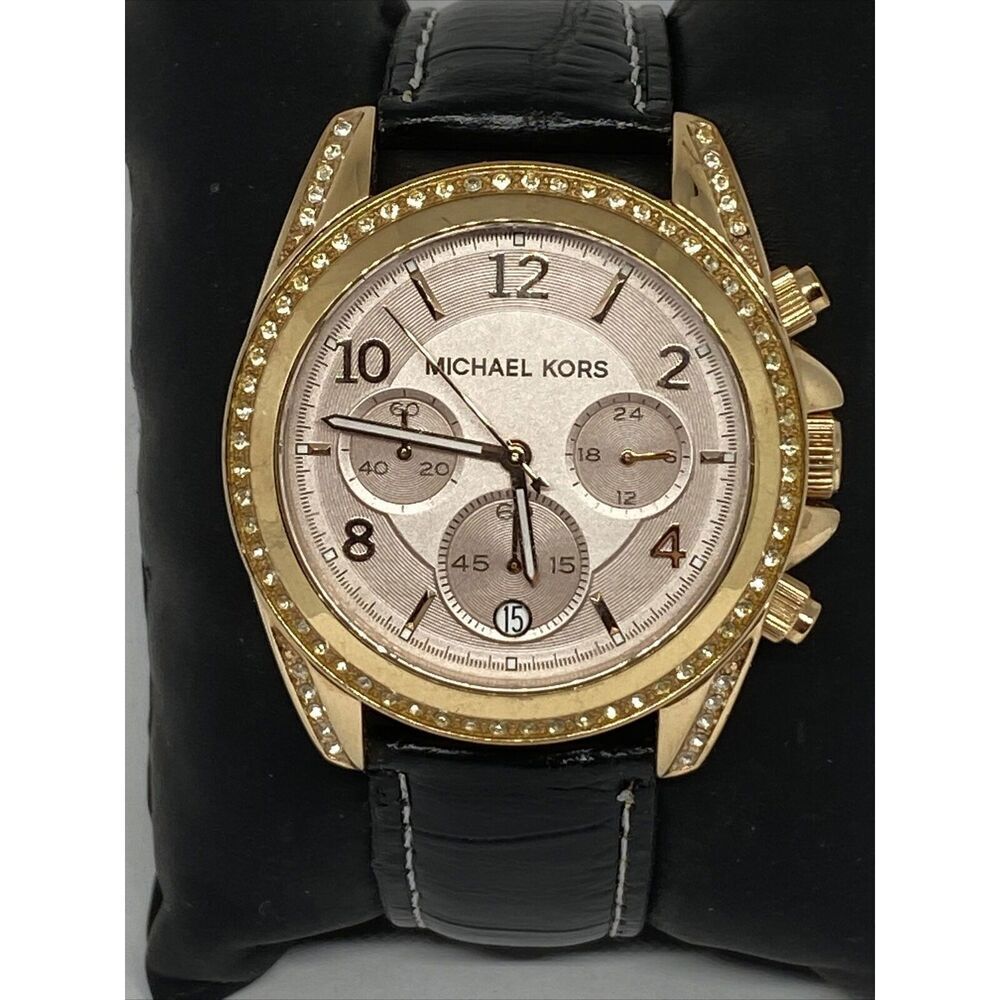 Michael Kors Blair MK5943 Women's Black Leather Analog Dial Quartz Watch WO324 - Picture 3 of 12